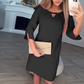 Robe de couleur unie au genou pour femmes