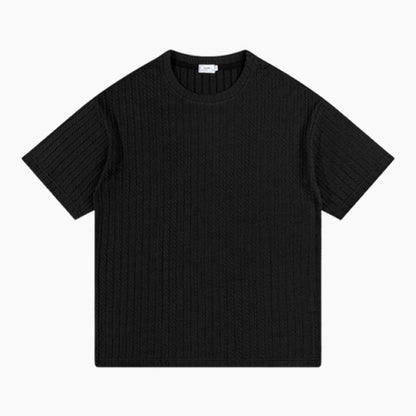 T-shirt texturé à col rond pour hommes Casual Versatile