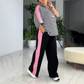 🌴60 % de réduction💗Top et pantalon tendance à rayures pour femmes (ensemble 2 pièces)