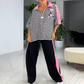 🌴60 % de réduction💗Top et pantalon tendance à rayures pour femmes (ensemble 2 pièces)