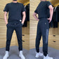 Hommes High Stretch Haut à manches courtes & Pantalon de jogging Set de 2 pièces