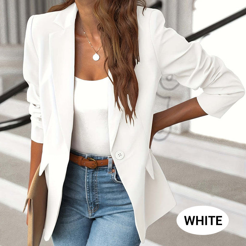 🎁OFFRE LIMITÉE : 49 % DE RÉDUCTION💕Veste unie élégante et souple, avec boutons et ouverture sur le devant