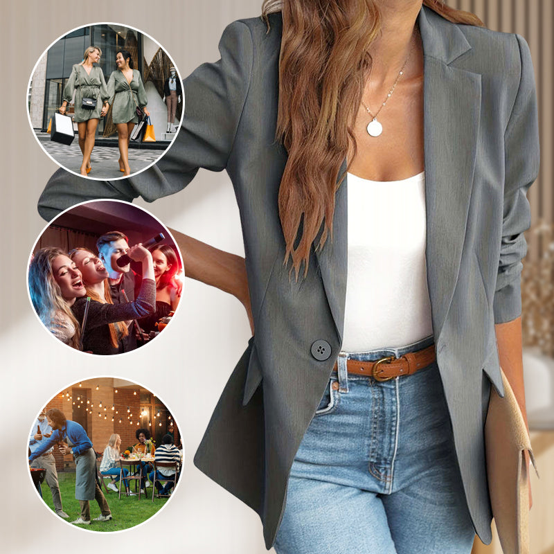🎁OFFRE LIMITÉE : 49 % DE RÉDUCTION💕Veste unie élégante et souple, avec boutons et ouverture sur le devant