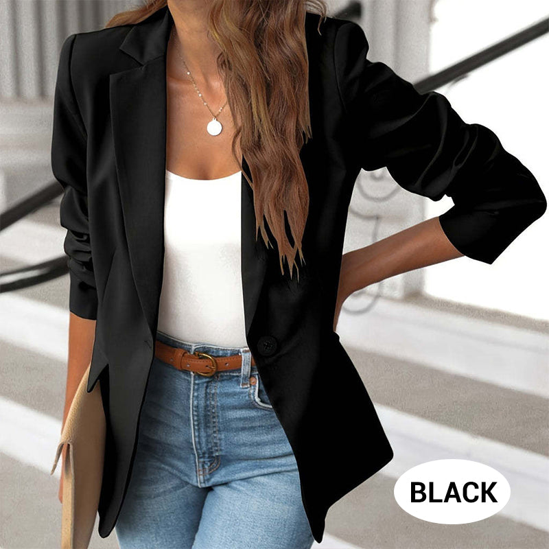 🎁OFFRE LIMITÉE : 49 % DE RÉDUCTION💕Veste unie élégante et souple, avec boutons et ouverture sur le devant