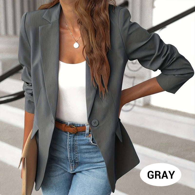 🎁OFFRE LIMITÉE : 49 % DE RÉDUCTION💕Veste unie élégante et souple, avec boutons et ouverture sur le devant