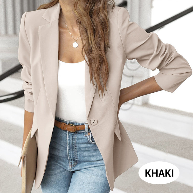 🎁OFFRE LIMITÉE : 49 % DE RÉDUCTION💕Veste unie élégante et souple, avec boutons et ouverture sur le devant