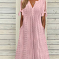 Robe élégante à col en V et découpe pour femme
