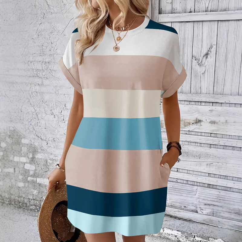 💘Limited Time Half Price - Robes décontractées à col rond pour femmes