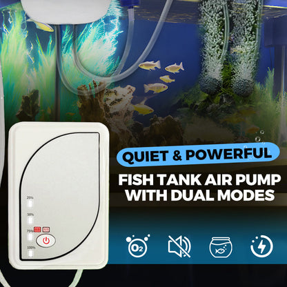 🐠 Moitié prix pour une durée limitée - Pompe à air d'aquarium double mode silencieuse et puissante