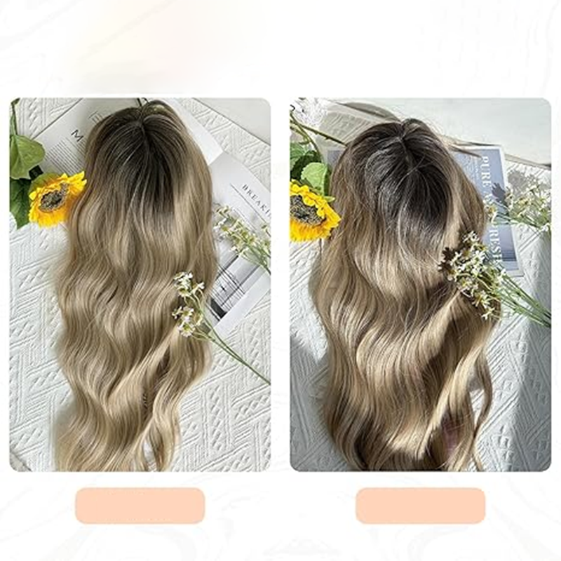 🌸50% de réduction pour une durée limitée👧 Wavy Clip-In Hair Topper avec Bangs pour l'amincissement des cheveux