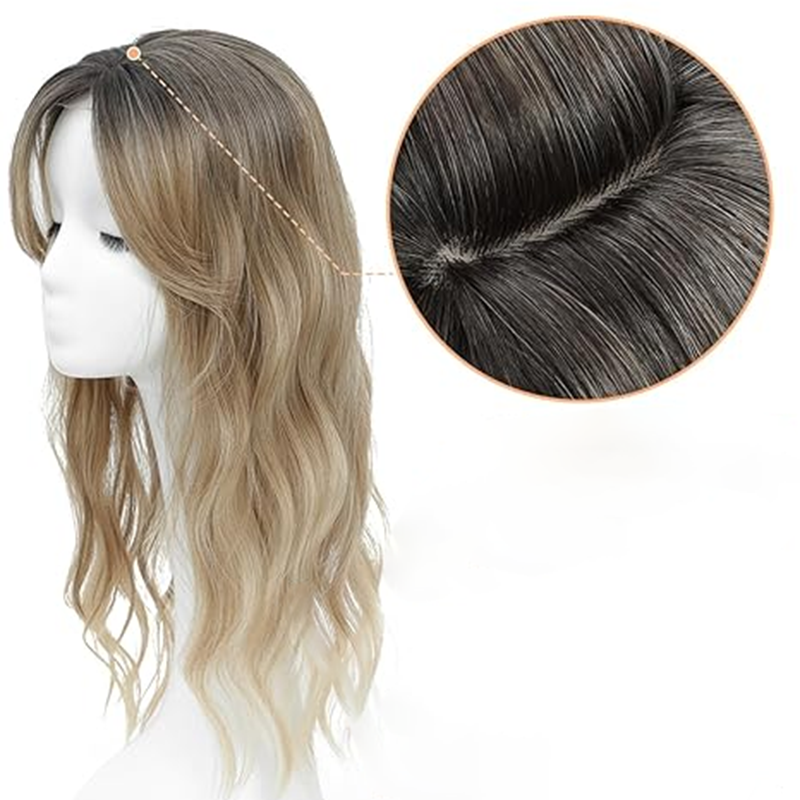 🌸50% de réduction pour une durée limitée👧 Wavy Clip-In Hair Topper avec Bangs pour l'amincissement des cheveux