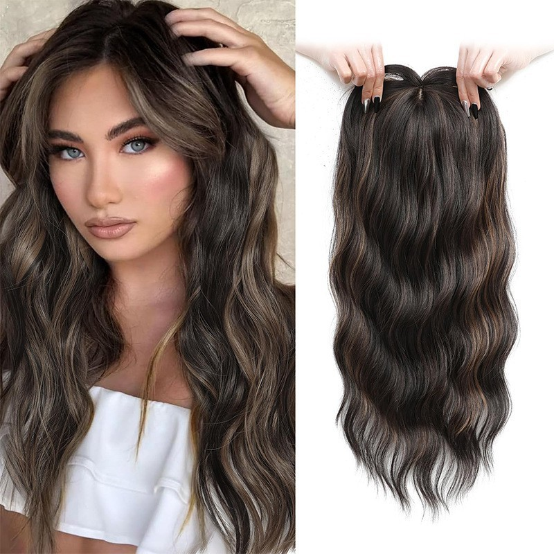 🌸50% de réduction pour une durée limitée👧 Wavy Clip-In Hair Topper avec Bangs pour l'amincissement des cheveux