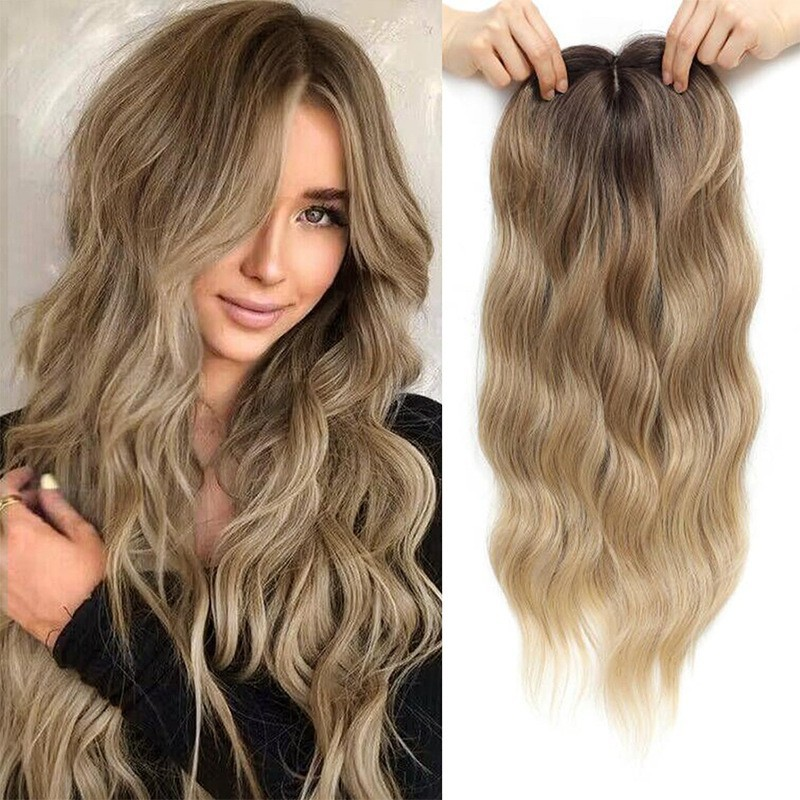 🌸50% de réduction pour une durée limitée👧 Wavy Clip-In Hair Topper avec Bangs pour l'amincissement des cheveux