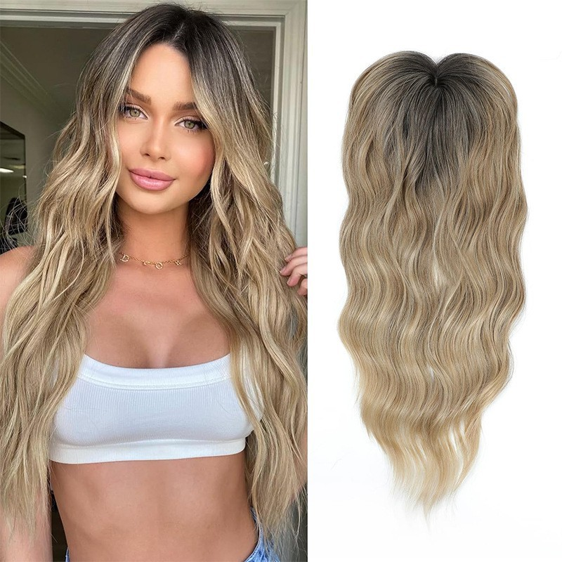 🌸50% de réduction pour une durée limitée👧 Wavy Clip-In Hair Topper avec Bangs pour l'amincissement des cheveux