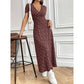 ⏳Durée limitée -50 %⏳Robe longue décontractée à fleurs et col en V pour femme