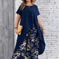 Ensemble femme - Top et pantalon imprimé de couleur unie