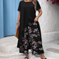 Ensemble femme - Top et pantalon imprimé de couleur unie