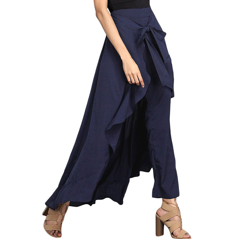 🎉2025 New Products Hot Sale✨Pantalon à jambe large asymétrique et ourlet volanté
