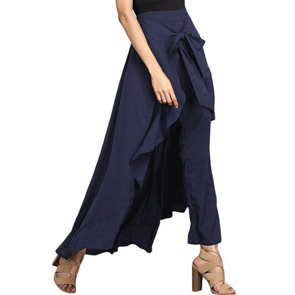 🎉2025 New Products Hot Sale✨Pantalon à jambe large asymétrique et ourlet volanté