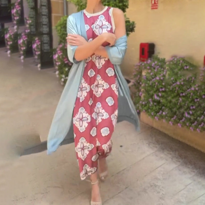 ⏳Spécial limité dans le temps⏰Women's Sleeveless Maxi Dress & Cover-Up Set