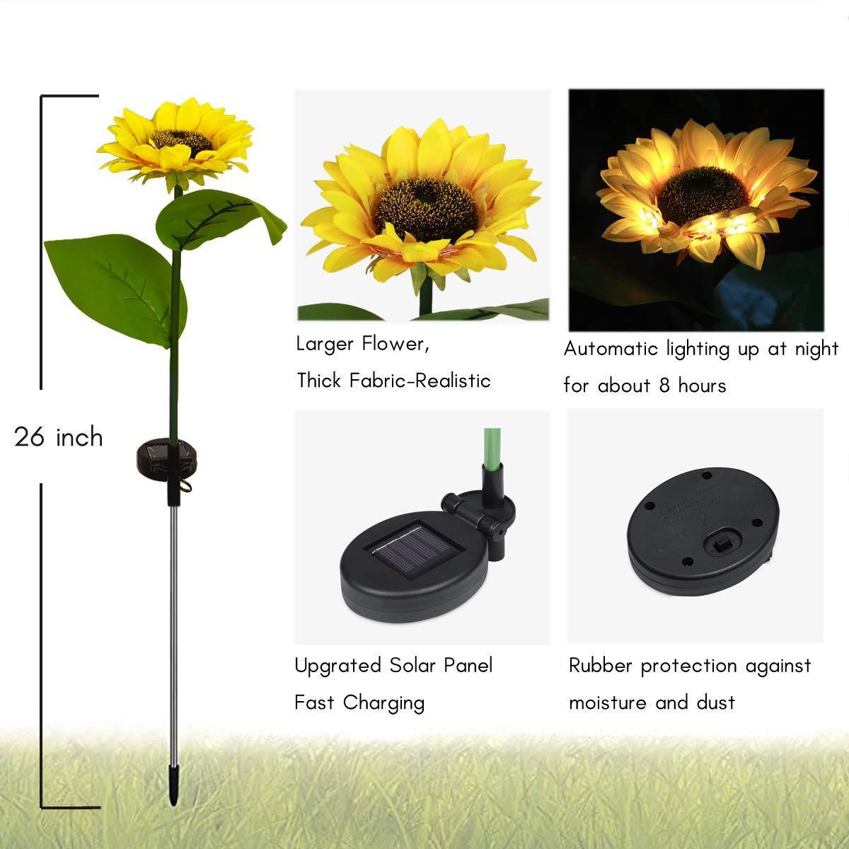 💐50% DE RÉDUCTION ! Lampes Solaires Tournesol – Étanches & Décoration Jardin 🌻💛【Offre Limitée】