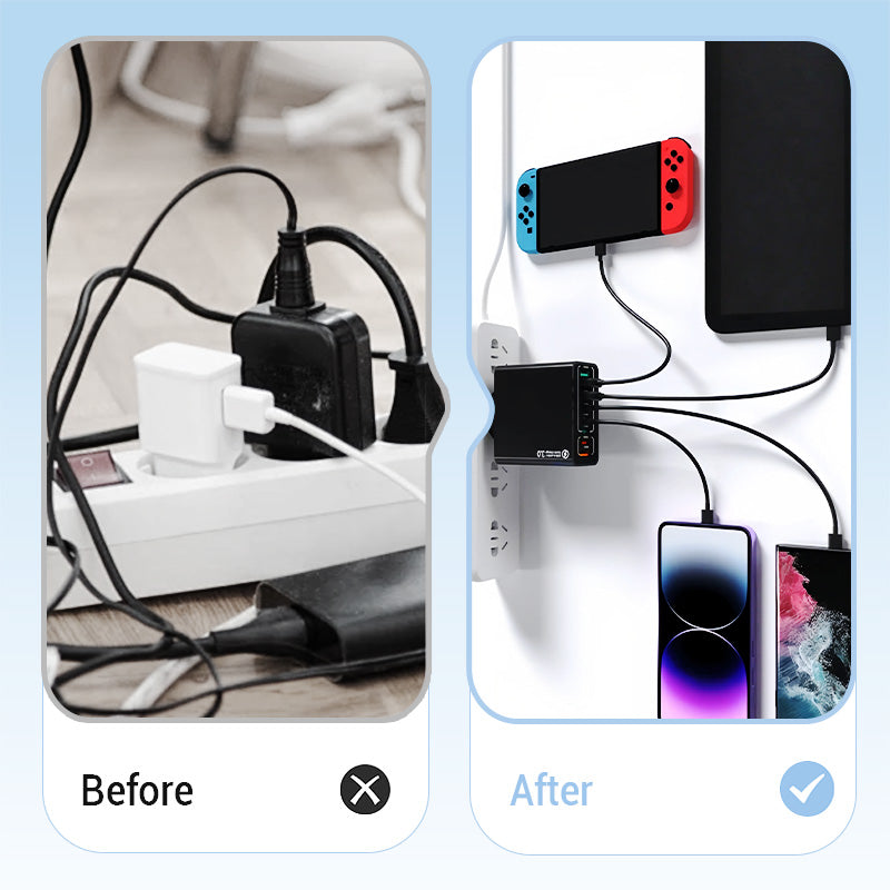 💎 50% DE RÉDUCTION ! 💎 Chargeur Multi-Ports 150W Ultra-Rapide – 8 Ports USB, Charge Simultanée & Protection Intelligente