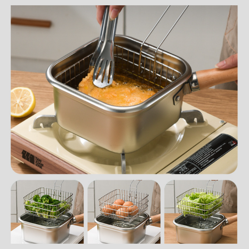 🔥50% de réduction🔥Ensemble de friteuse multifonction – Friteuse, cuiseur, conservation fraîche et lavage de légumes