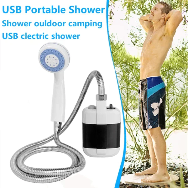 🚿Douche de camping portable à débit réglable – Pour un nettoyage facile et pratique à l'extérieur !✨
