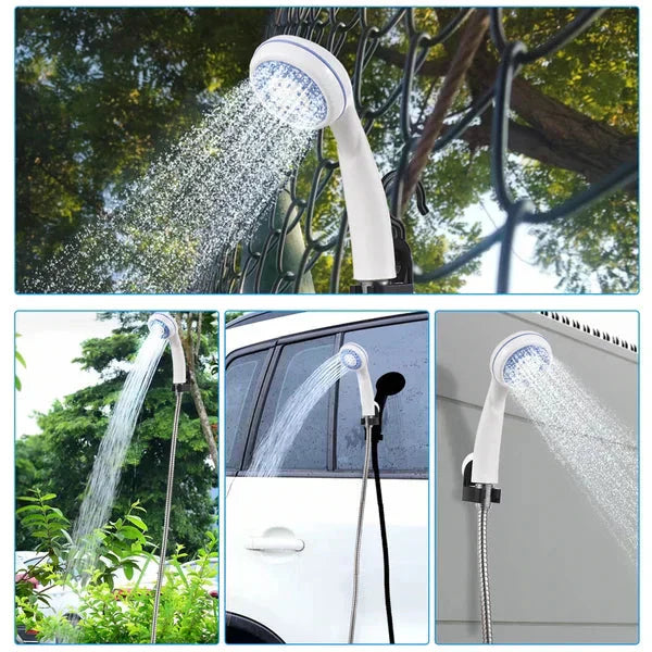 🚿Douche de camping portable à débit réglable – Pour un nettoyage facile et pratique à l'extérieur !✨