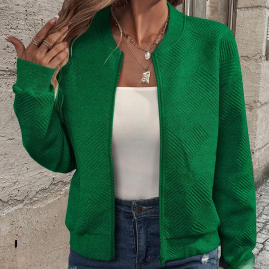 Cardigan à fermeture éclair pour femmes, décontracté et à la mode