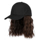 Perruque casquette de baseball 2 en 1 aux cheveux bouclés