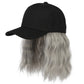 Perruque casquette de baseball 2 en 1 aux cheveux bouclés