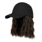 Perruque casquette de baseball 2 en 1 aux cheveux bouclés