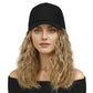 Perruque casquette de baseball 2 en 1 aux cheveux bouclés