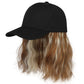 Perruque casquette de baseball 2 en 1 aux cheveux bouclés