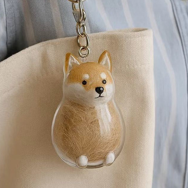 🐶Chien collectionneur de poils Porte-clés breloque boîte de rangement commémorative