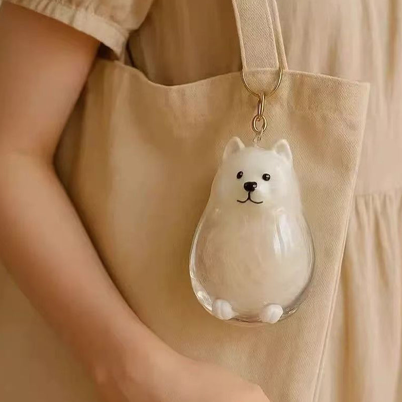 🐶Chien collectionneur de poils Porte-clés breloque boîte de rangement commémorative