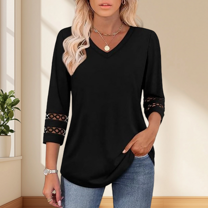 💥Dernier jour de la promotion spéciale 50 % de réduction💝Nouveauté 2025 : hauts à manches 3/4 pour femmes, t-shirts tendance à col en V