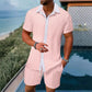 Ensemble chemise boutonnée et short pour hommes