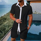 Ensemble chemise boutonnée et short pour hommes