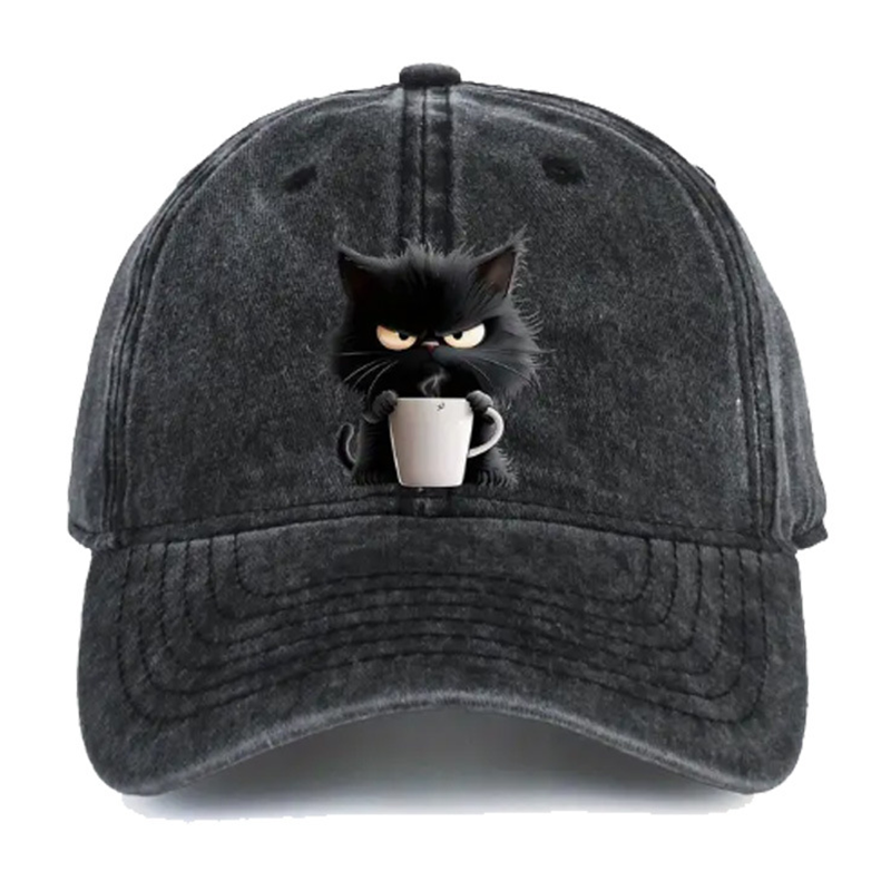 😻Casquette Vintage Mignon Chat Noir