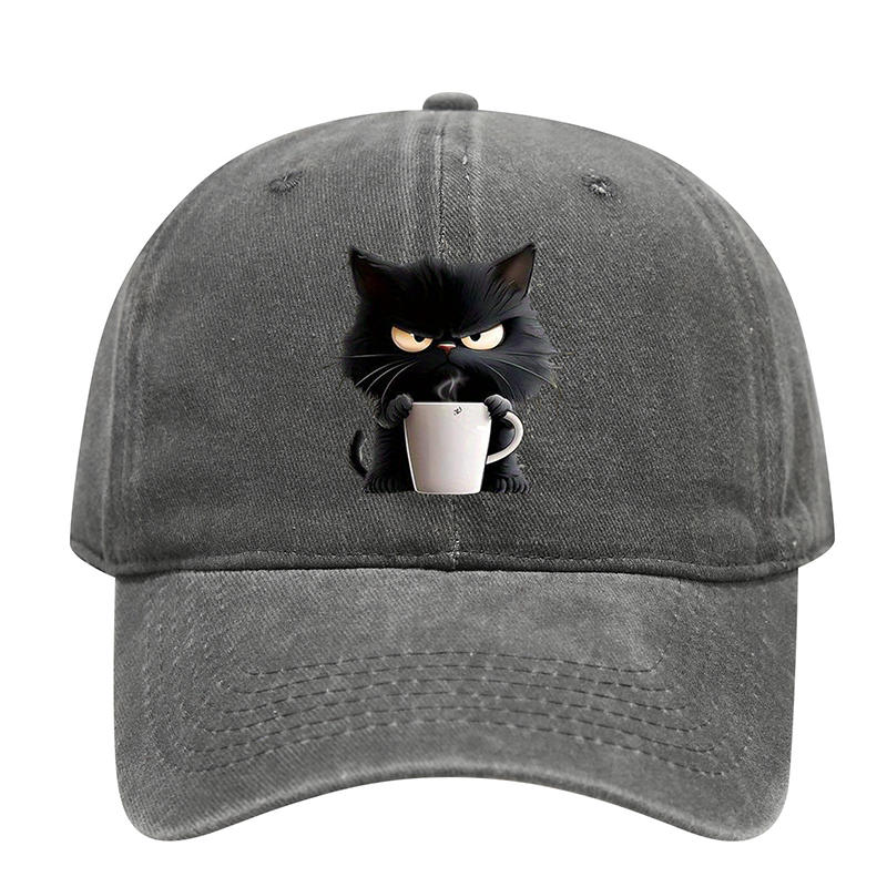 😻Casquette Vintage Mignon Chat Noir
