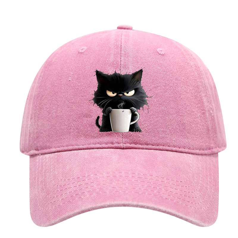 😻Casquette Vintage Mignon Chat Noir
