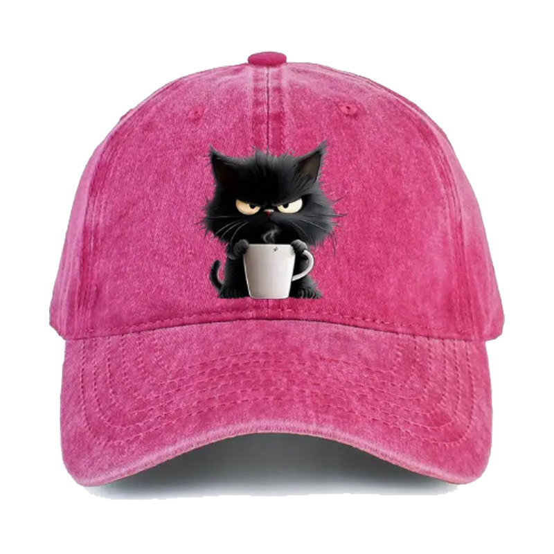 😻Casquette Vintage Mignon Chat Noir