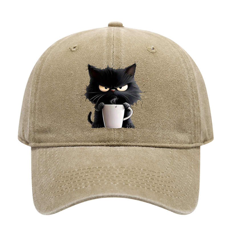 😻Casquette Vintage Mignon Chat Noir