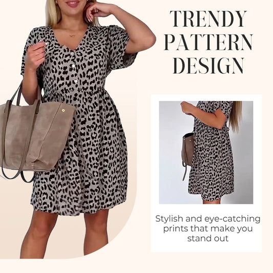 ⏳Spécial à durée limitée⏰Robe décontractée à col en V et manches courtes👗