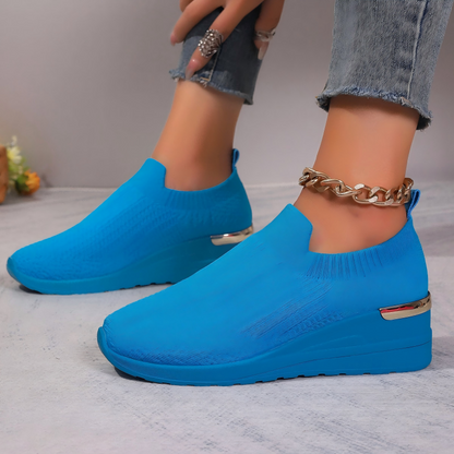 Chaussures en maille respirantes et confortables à semelles épaisses pour femmes