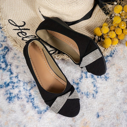 Chaussures compensées légères et tendance pour femmes avec strass