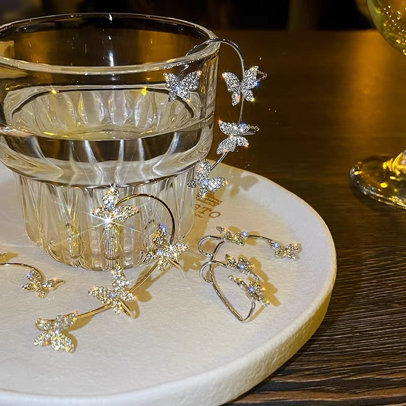 Boucles d'oreilles papillon en zircon