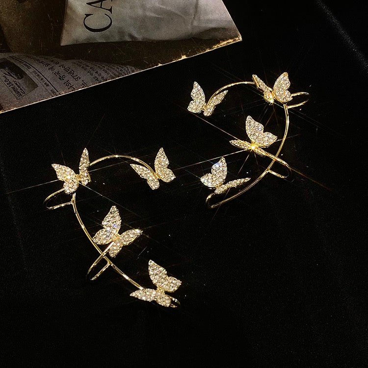 Boucles d'oreilles papillon en zircon